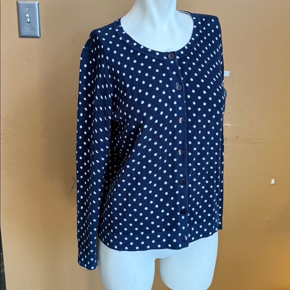 Appleseed’s Polka-Dot Cotton Cardigan size PM
